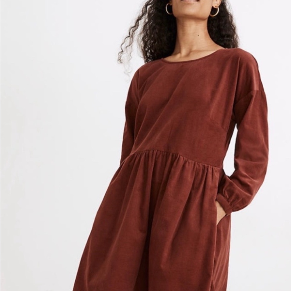 Madewell Rust Long Sleeve Dress